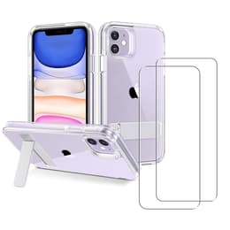 Hoesje iPhone 11 en 2 beschermende schermen - TPU - Transparant