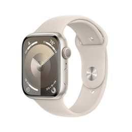 Apple Watch Series 9 (2023) GPS + Cellular 45 mm - Aluminium Sterrenlicht - Sportbandje Sterrenlicht