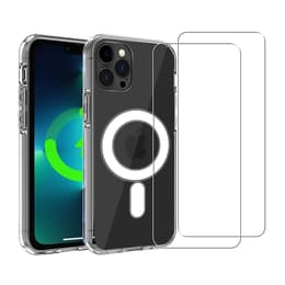 Hoesje iPhone 12 Pro Max en 2 beschermende schermen - TPU - Transparant