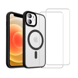 Hoesje iPhone 12 Mini en 2 beschermende schermen - TPU - Zwart