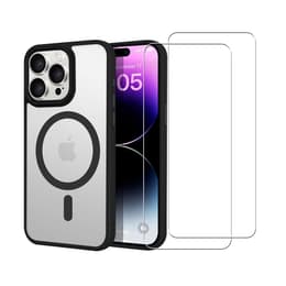 Hoesje iPhone 13 Pro en 2 beschermende schermen - TPU - Zwart