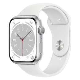 Apple Watch Series 9 (2023) GPS 45 mm - Aluminium Zilver - Sportbandje Wit