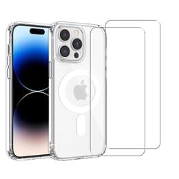 Hoesje iPhone 14 Pro Max en 2 beschermende schermen - TPU - Transparant