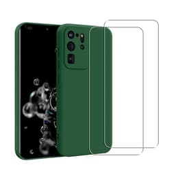 Hoesje Galaxy S20 Ultra 5G en 2 beschermende schermen - TPU - Groen