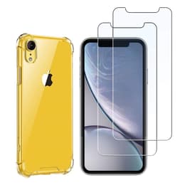 Hoesje iPhone XR en 2 beschermende schermen - TPU - Transparant