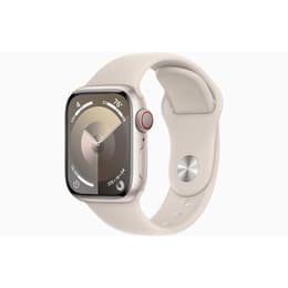 Apple Watch Series 9 (2023) GPS + Cellular 41 mm - Aluminium Sterrenlicht - Sportbandje Sterrenlicht