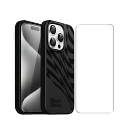 Back Market Hoesje iPhone 15 Pro en beschermend scherm - Gerecycled plastic - Zwart