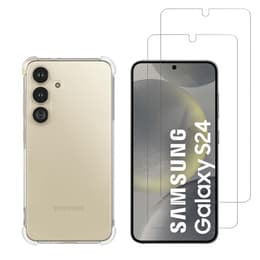 Hoesje Samsung Galaxy S24 en 2 beschermende schermen - TPU - Transparant