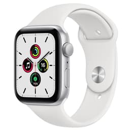 Apple Watch Series SE 1 (2020) GPS 44 mm - Aluminium Zilver - Sportbandje Wit