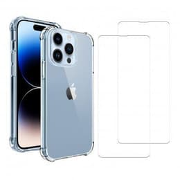 Hoesje iPhone 14 Pro Max en 2 beschermende schermen - TPU - Transparant